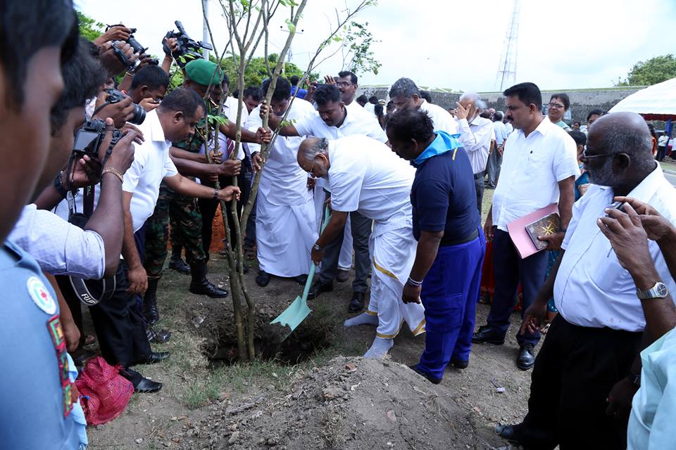 இராணுவத்துடன் இணைந்து மரநடுகை திட்டத்தை தொடக்கிவைத்தாா் வடமாகாண முதலமைச்சா் சீ.வி.விக்னேஸ்வரன்..