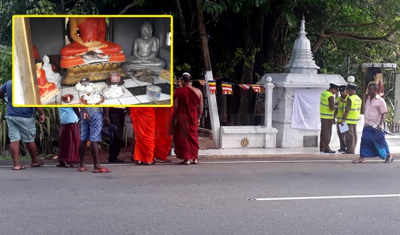 புத்தா் சிலை உடைப்பு..! இரு தரப்பினருக்கிடையில் முறுகல்..