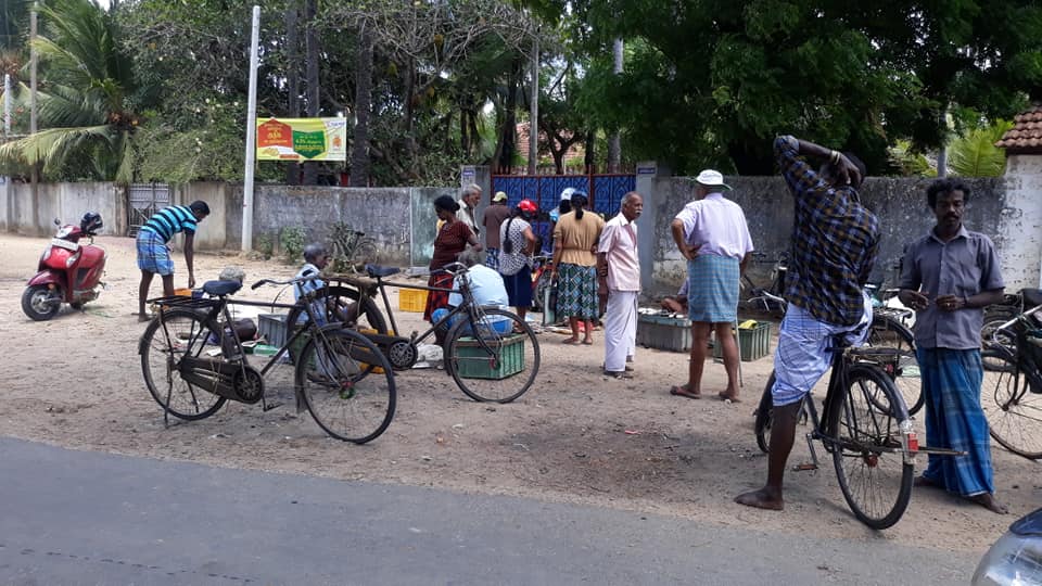 வாய்பாா்த்துக் கொண்டிருந்த உள்ளுராட்சி திணைக்களம்..! நடுத்தெருவில் மீன் வியாாிகள்..