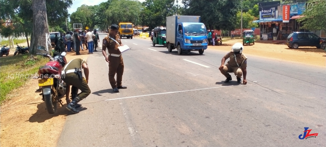 இராணுவ வாகனம் மோதியதில் குடும்ப பெண் படுகாயம்..! கிளிநொச்சியில் இன்று பிற்பகல் சம்பவம்..