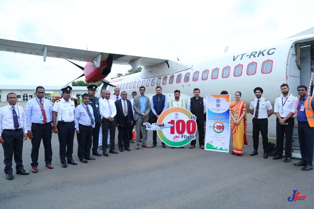 யாழ்ப்பாணம் - சென்னை விமானசேவை 100 நாட்களை நிறைவு செய்தது..